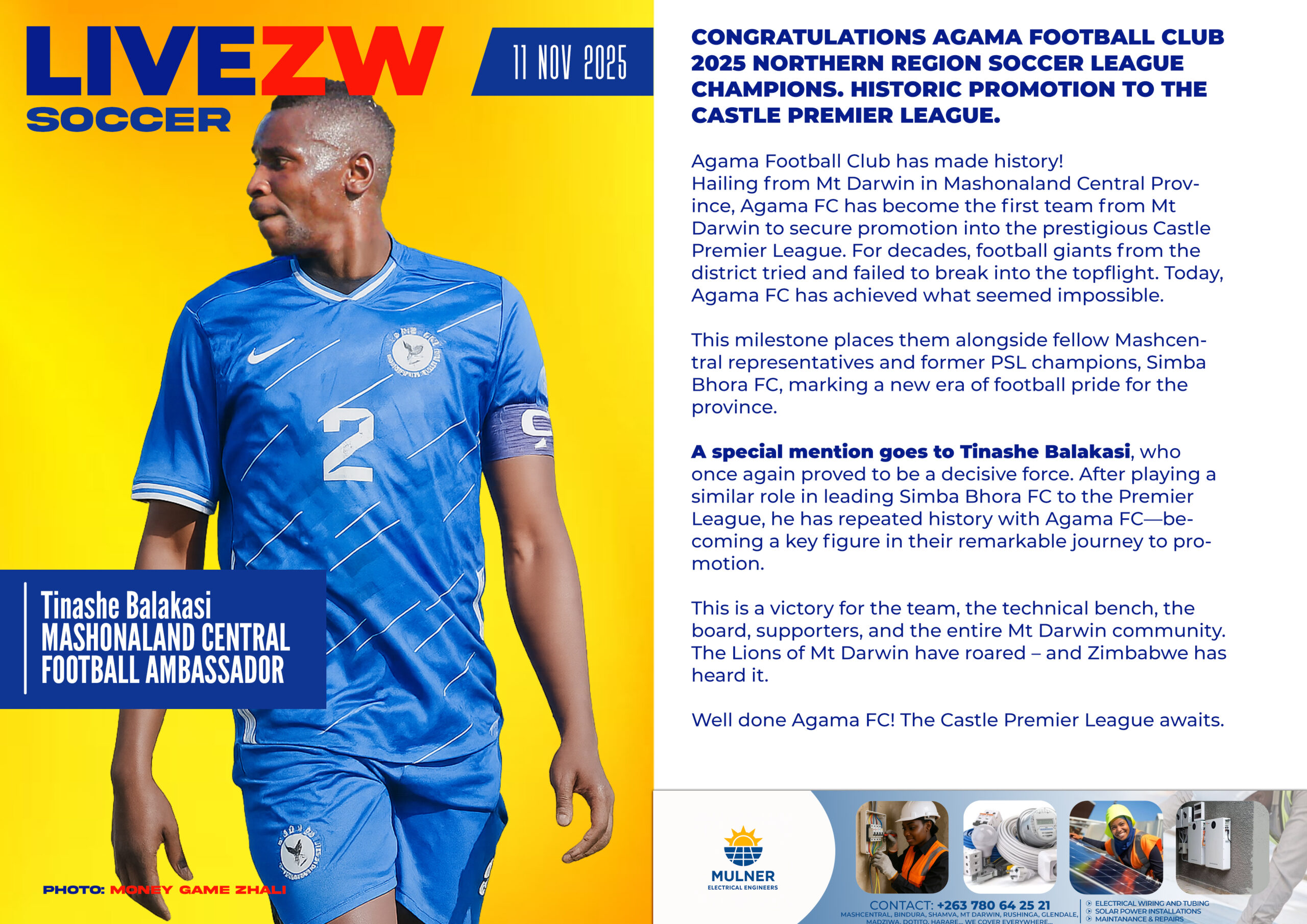 Livezw_Soccer_Balakasi 11 Nov 2025 Tinashe Balakasi, Agama FC